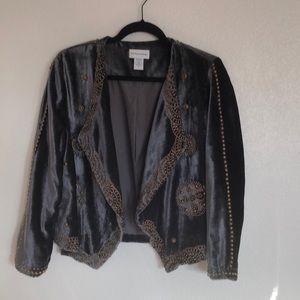 Soft surroundings jacket gray velvet